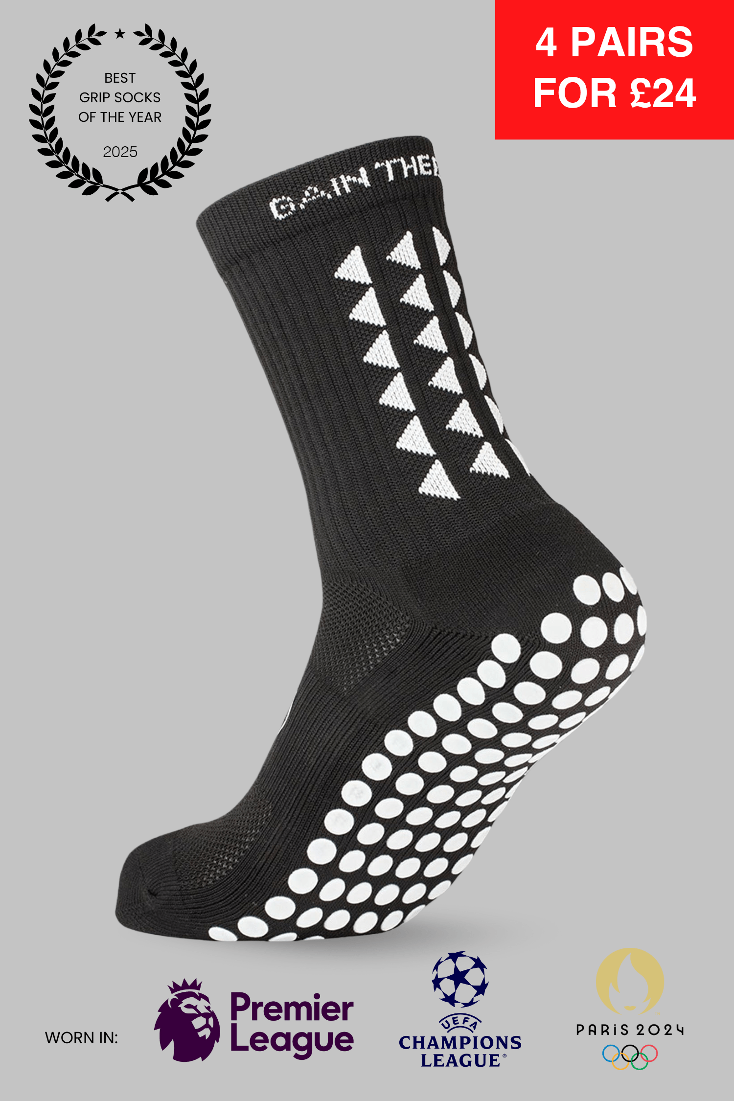 GRIP SOCKS 3.0 MidCalf Length - Black