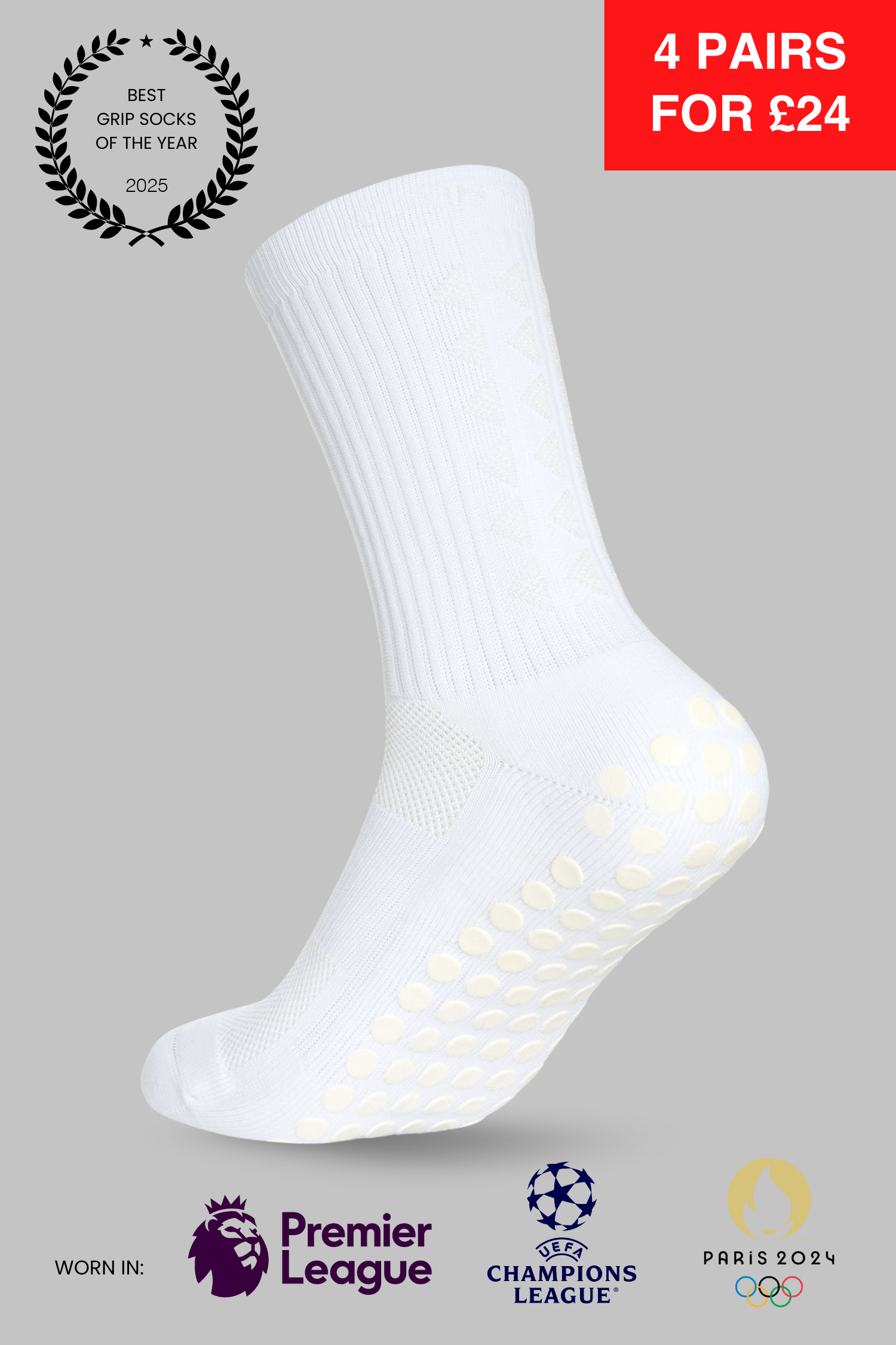 GRIP SOCKS 3.0 midcalf length - WHITEOUT EDITION